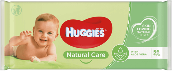 Huggies® Pure Extra Care Wipes product packaging.